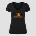 Women's Mortal Kombat V Neck T-Shirt in black