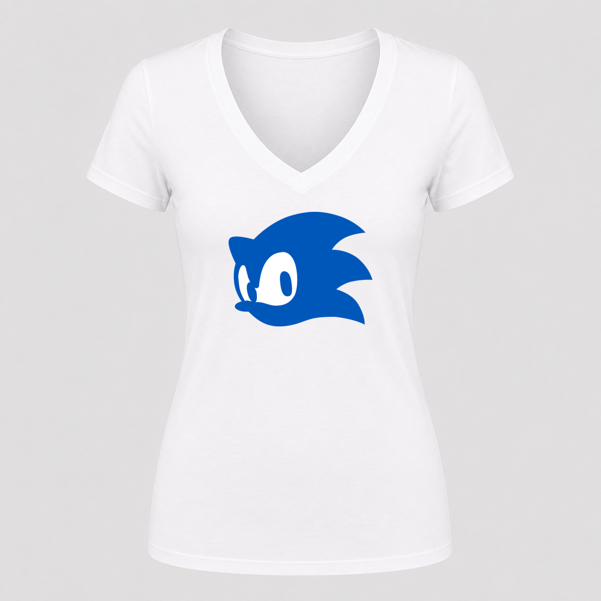 Women's Sonic V Neck T-Shirt in white