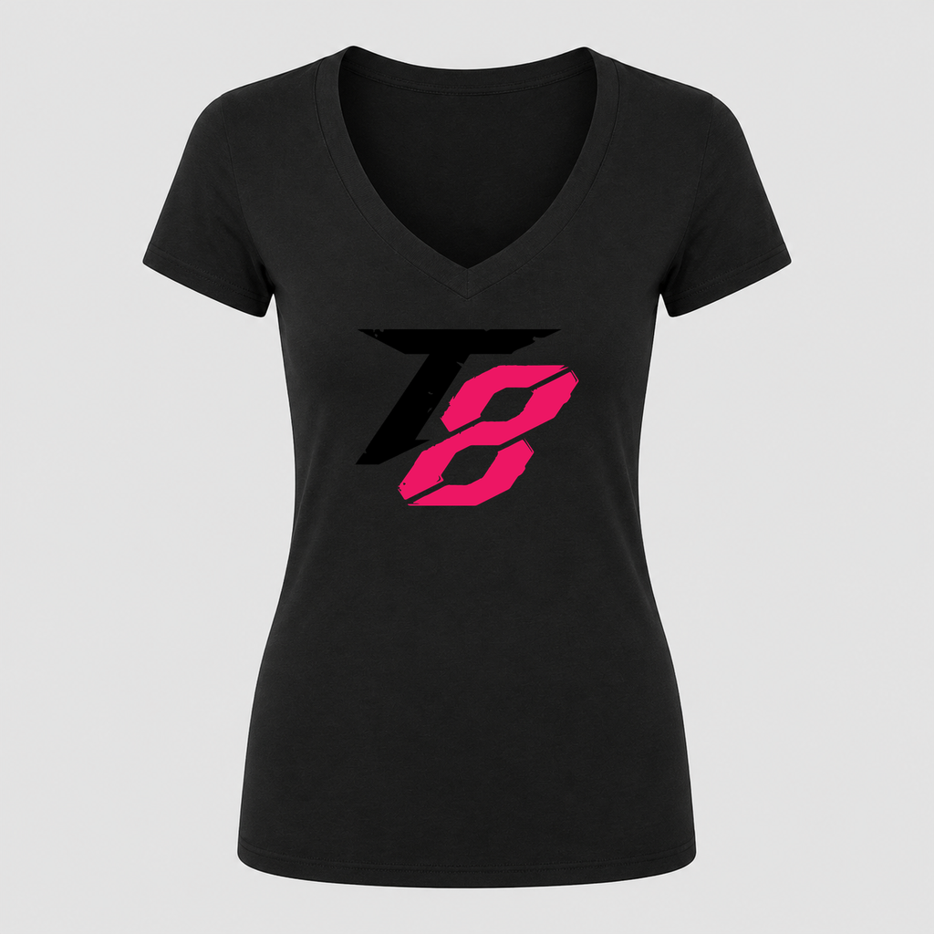 Women's Tekken 8 Black V Neck T-Shirt in black
