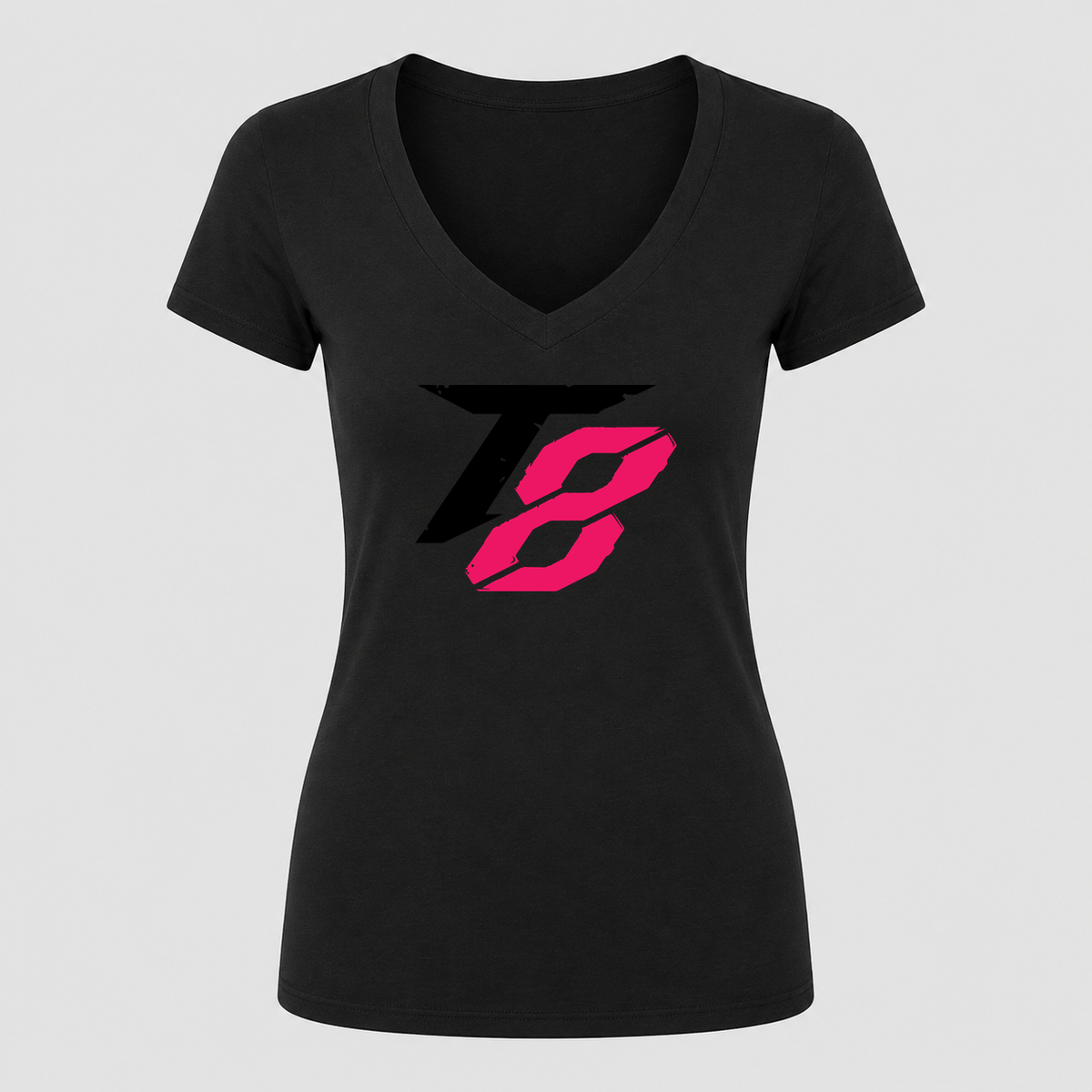 Women's Tekken 8 Black V Neck T-Shirt in black