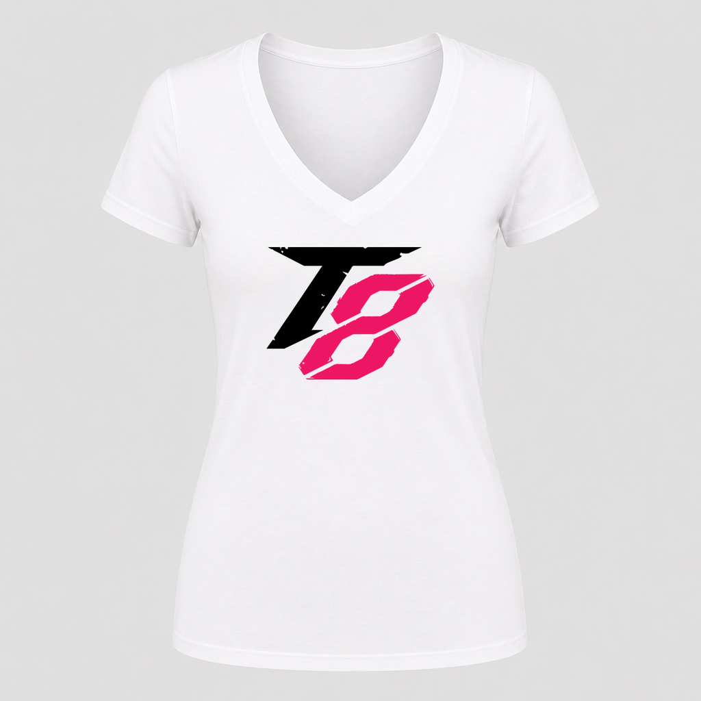 Women's Tekken 8 Black V Neck T-Shirt in white