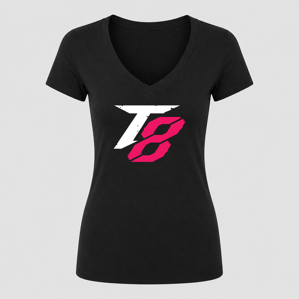 Women's Tekken 8 White V Neck T-Shirt in black