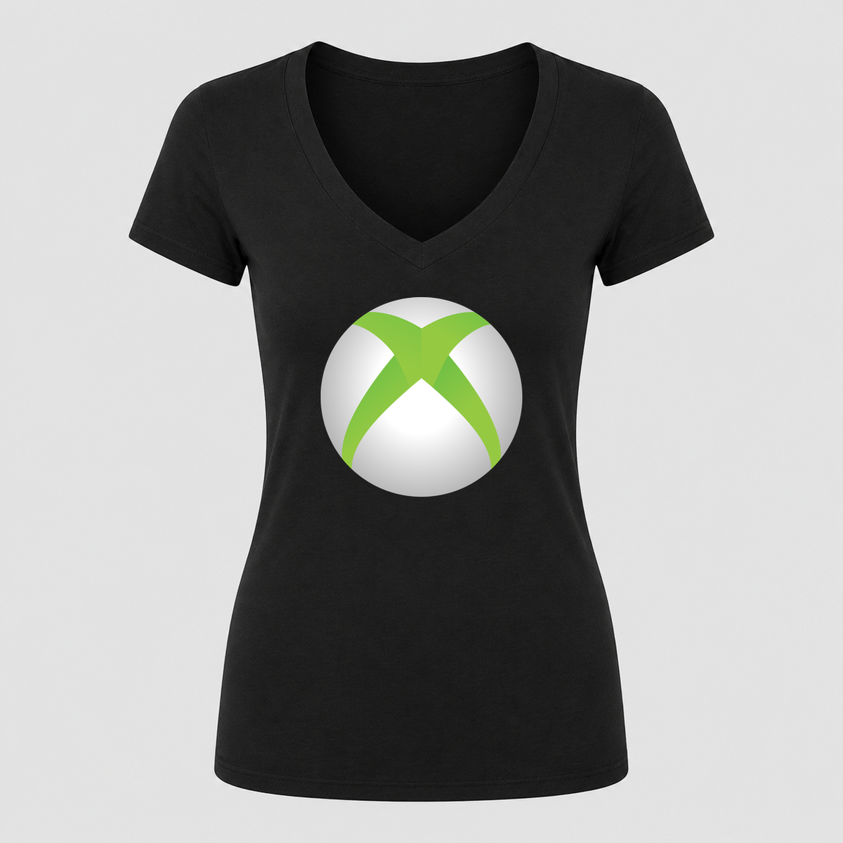 Women's Xbox Gaming V Neck T-Shirt in black