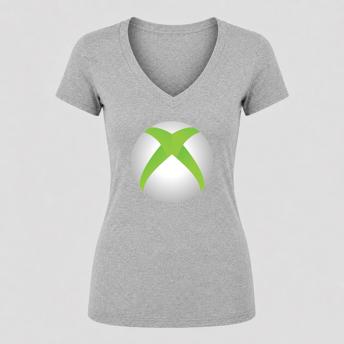 Women's Xbox Gaming V Neck T-Shirt in gray