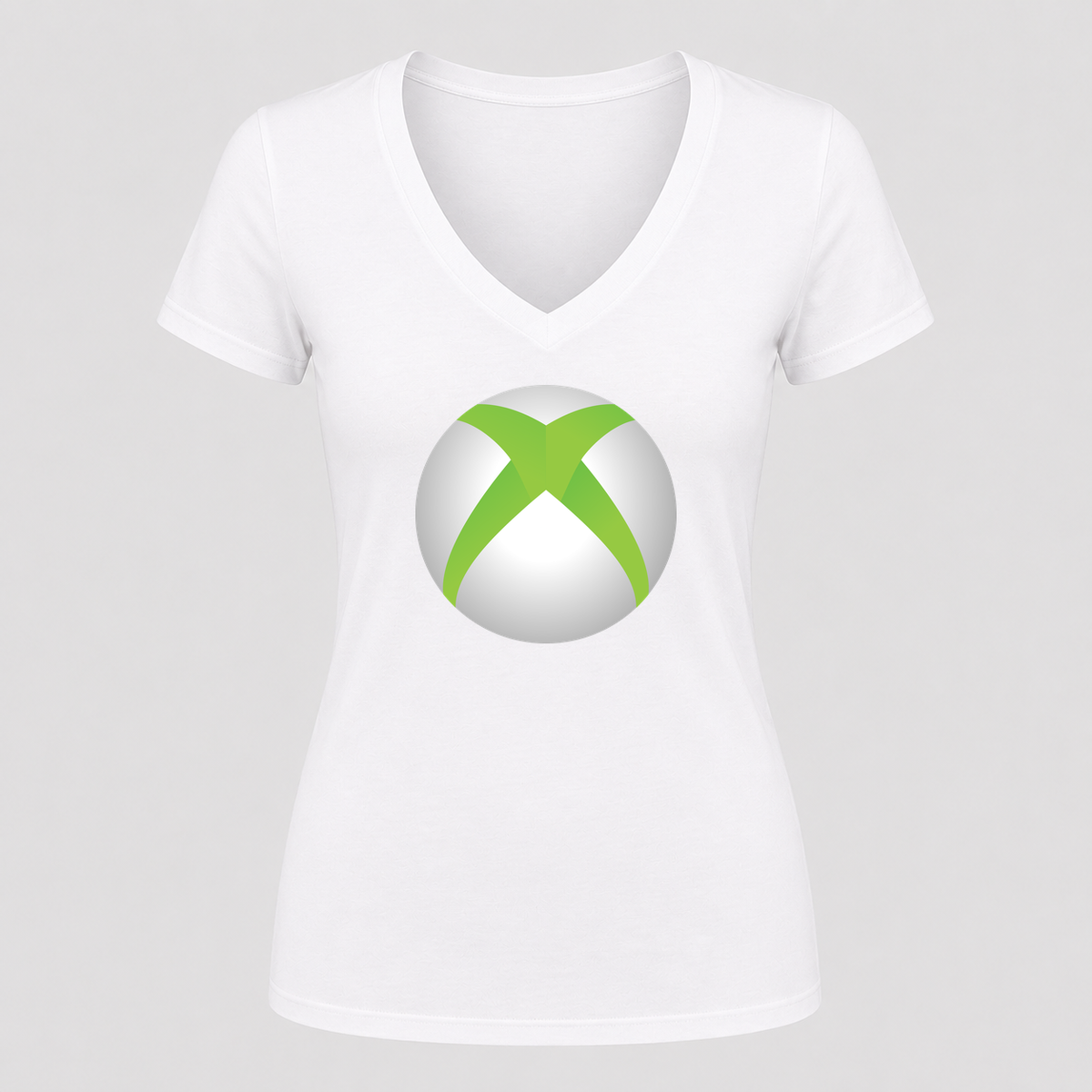 Women's Xbox Gaming V Neck T-Shirt in white