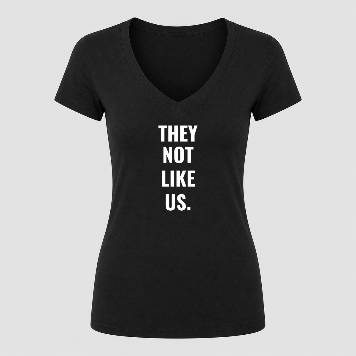 Women's They Not Like Us V Neck T-Shirt in black