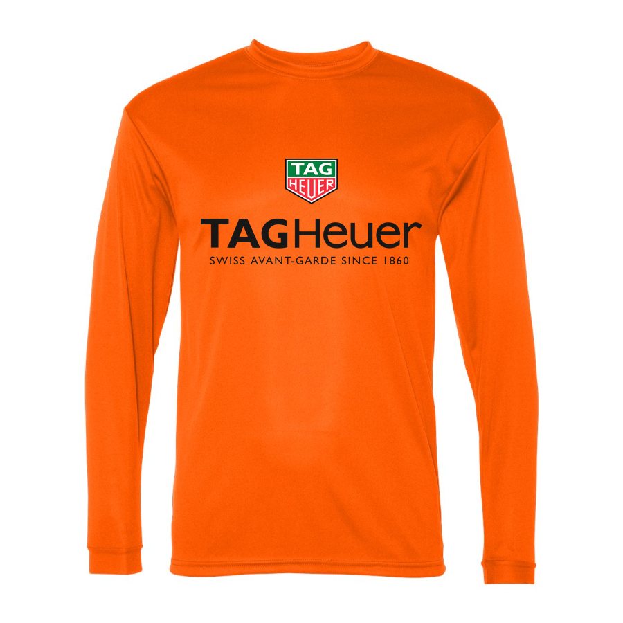 Men's TAG Heuer Polyester Long Sleeve T-Shirt - Safety Orange
