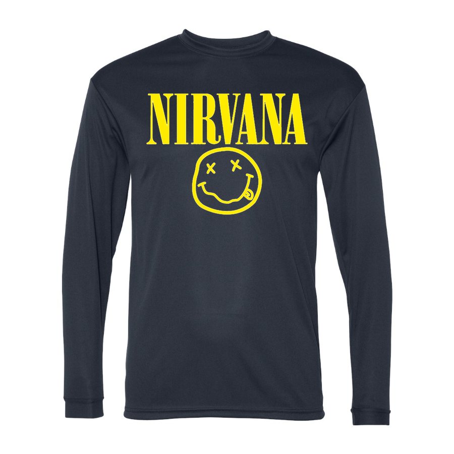 Men's Nirvana Polyester Long Sleeve T-Shirt - Navy