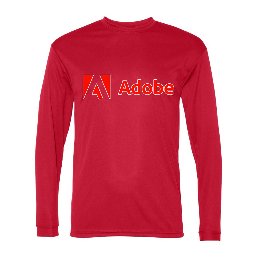 Men's Adobe Polyester Long Sleeve T-Shirt - Red