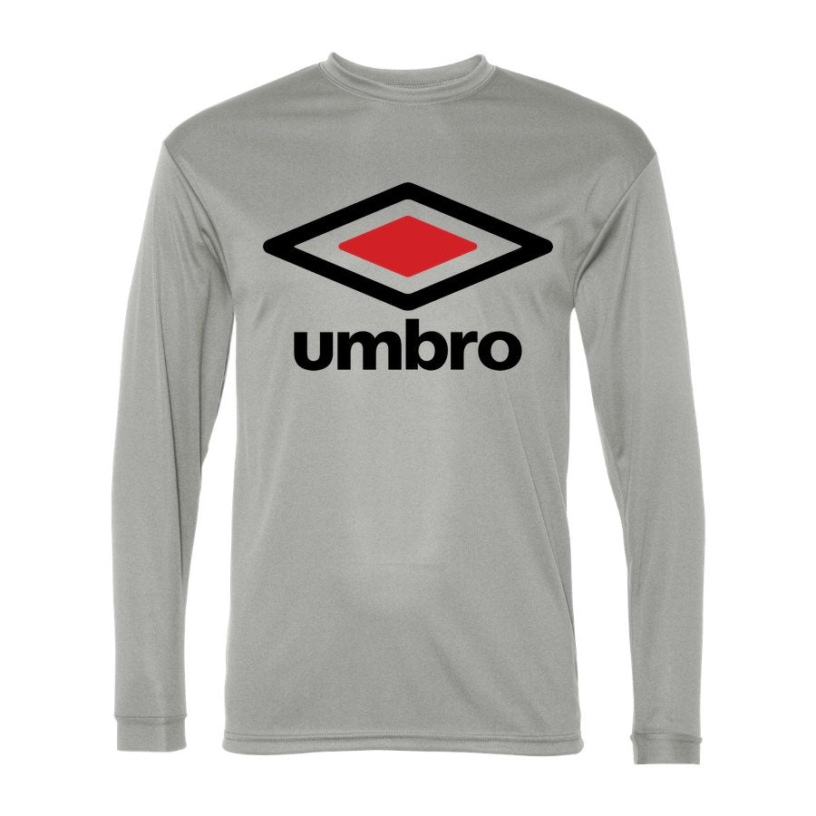 Men's Umbro Polyester Long Sleeve T-Shirt - Silver