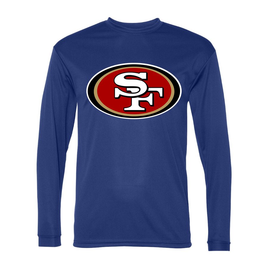 Men's San Francisco 49ers Polyester Long Sleeve T-Shirt - Royal Blue