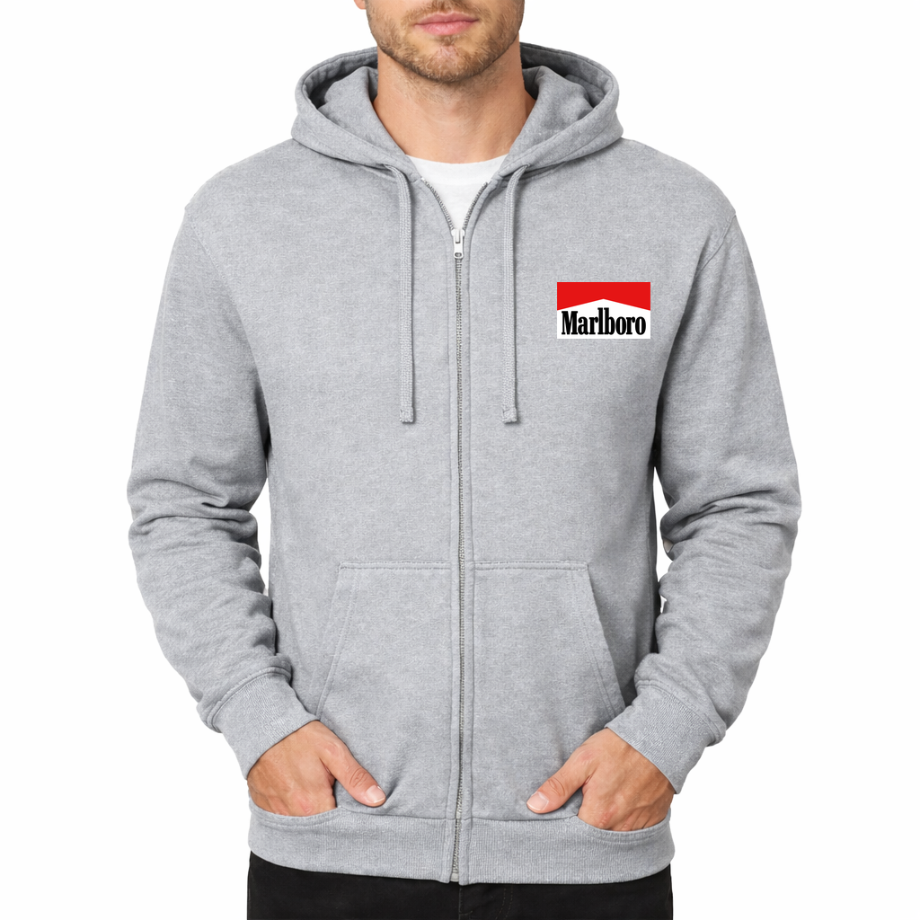 Marlboro Zipper Hoodie - Grey