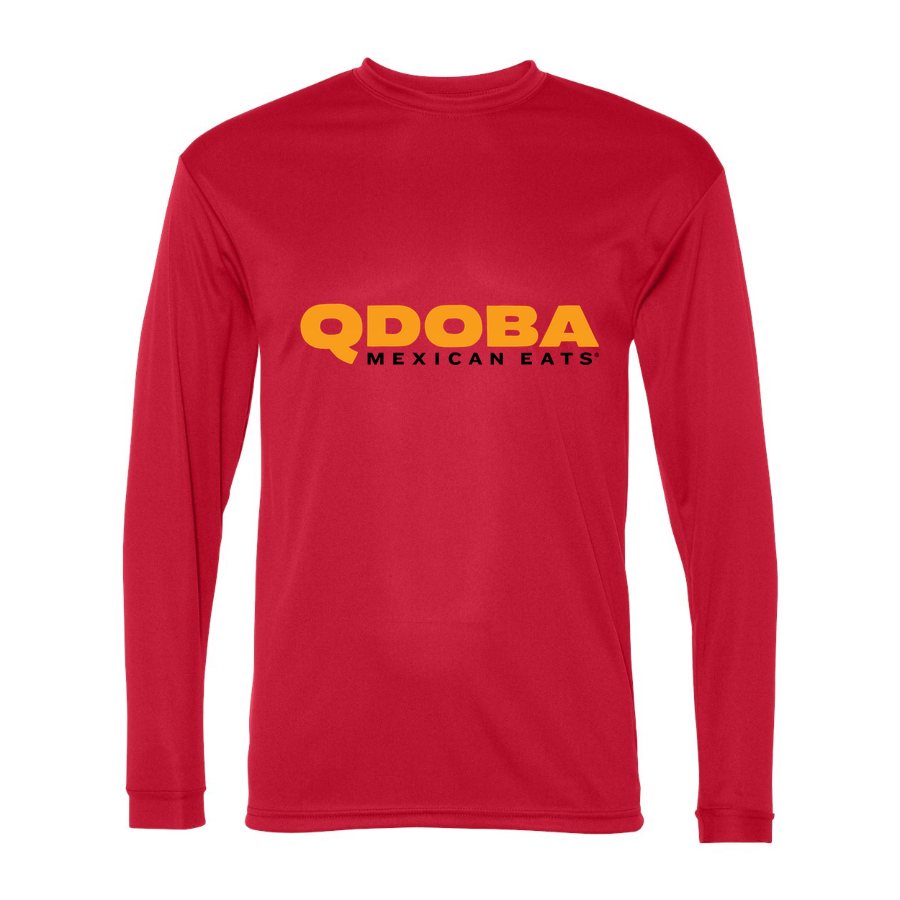 Men's Qdoba Polyester Long Sleeve T-Shirt - Red