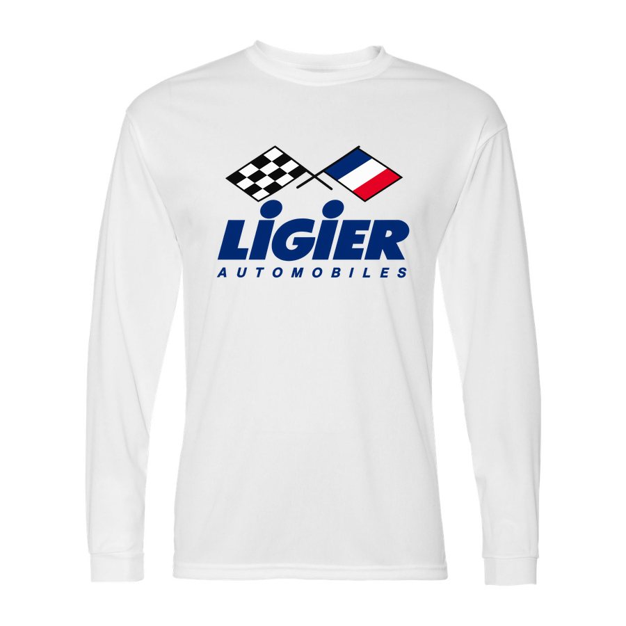 Men's Ligier Automobiles Polyester Long Sleeve T-Shirt - White