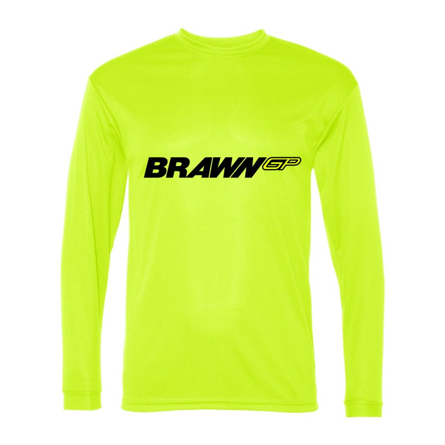 Men's Brawn GP Polyester Long Sleeve T-Shirt - Safety Yellow