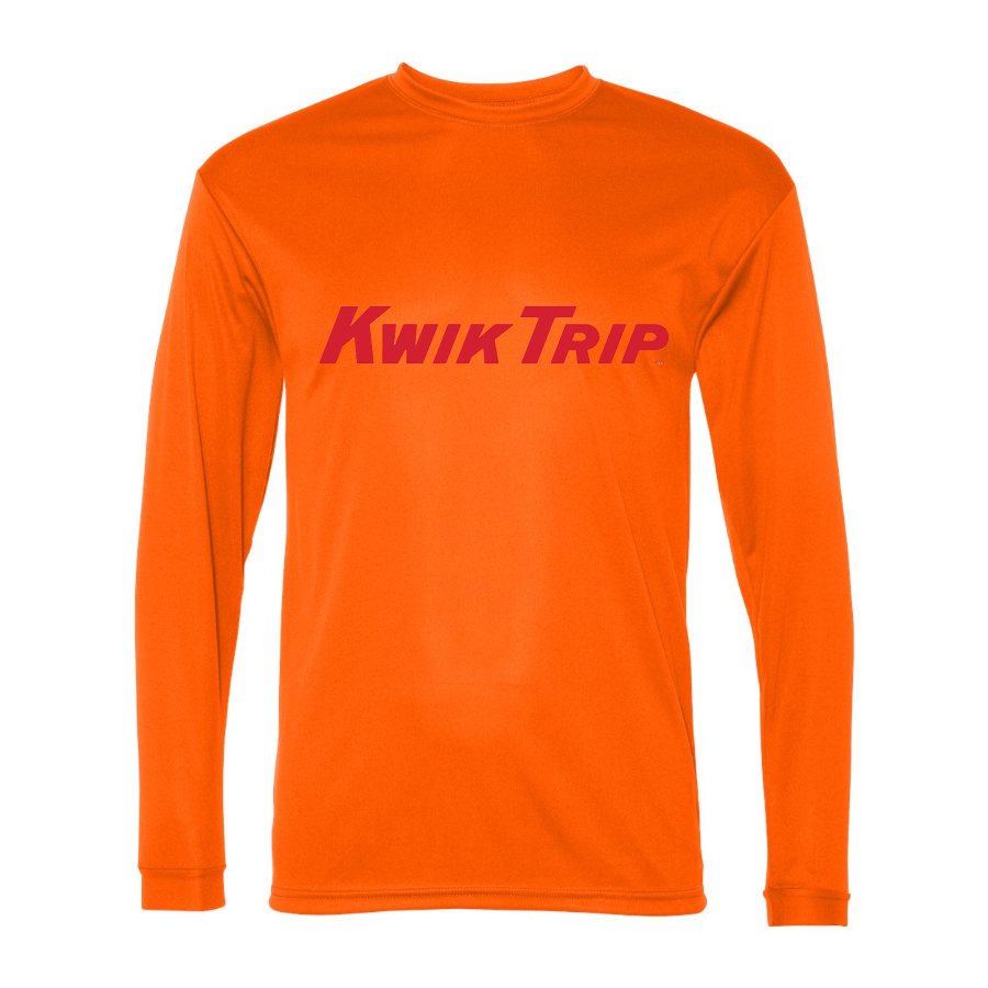Men's Kwik Trip Polyester Long Sleeve T-Shirt - Safety Orange