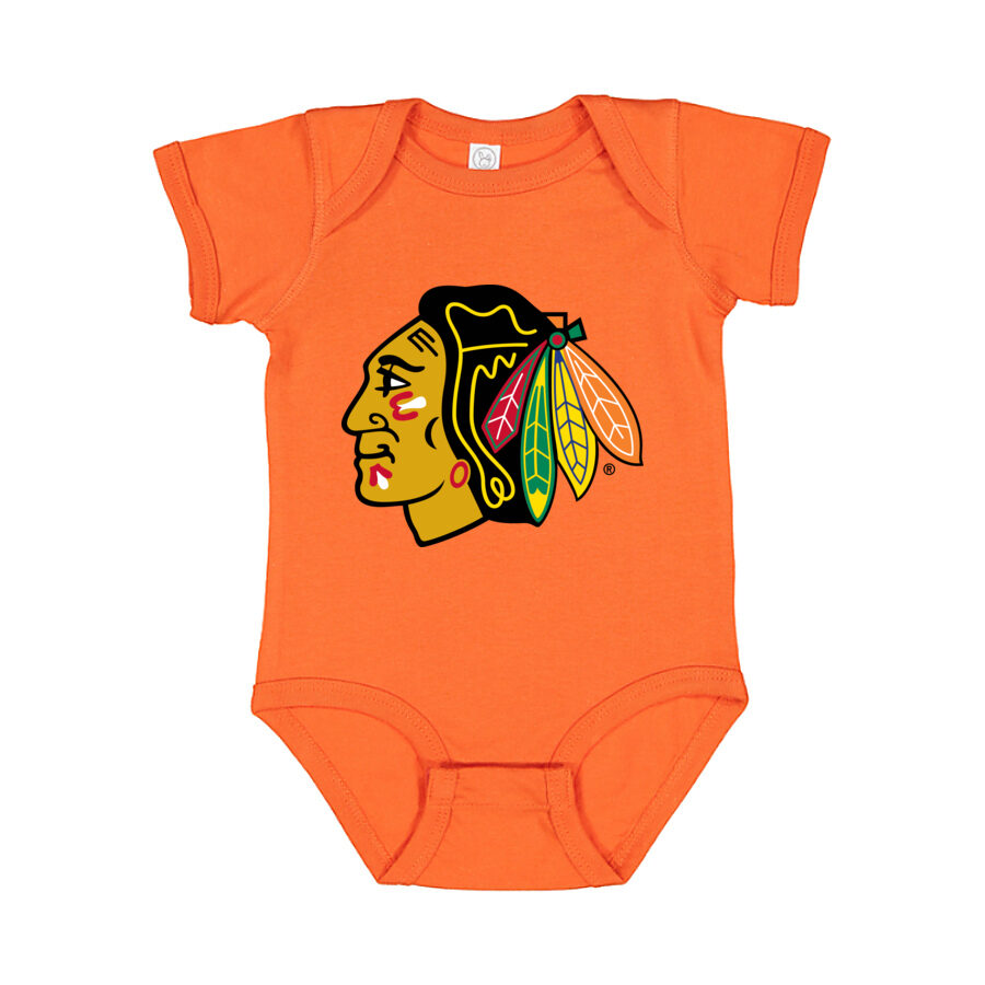 Chicago Blackhawks Baby Romper Onesie - Orange