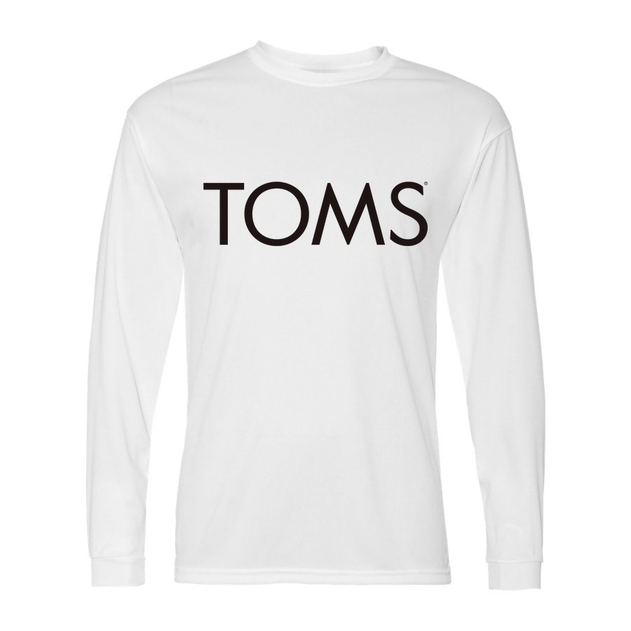 Men's Toms Polyester Long Sleeve T-Shirt - White