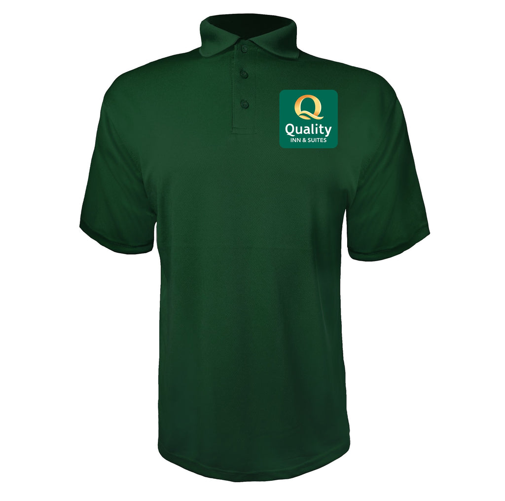 Quality Inn & Suites men's polyester polo in Green
