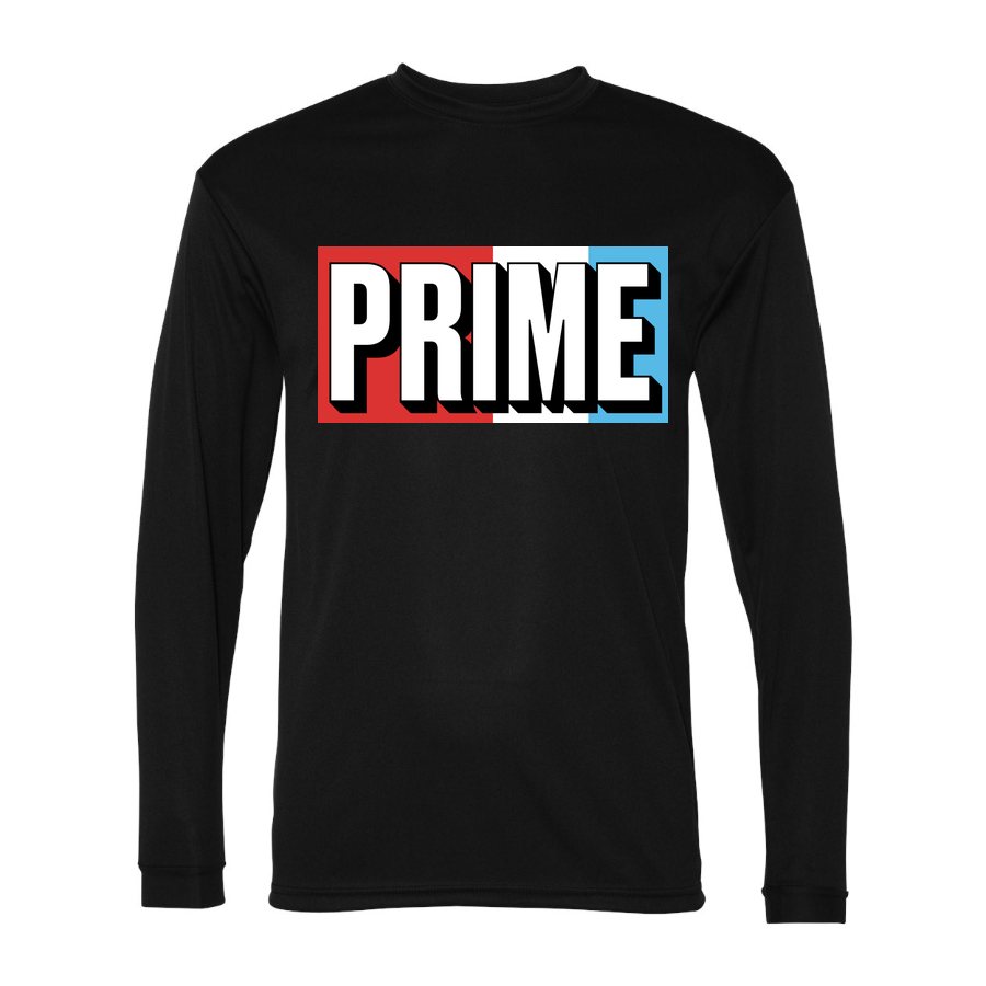Men's Prime Drink Polyester Long Sleeve T-Shirt - Black