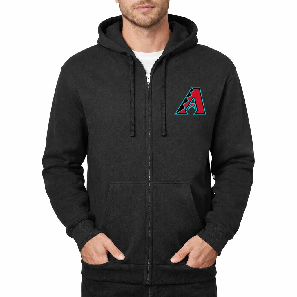 Men's Arizona Diamondbacks Zipper Hoodie - Black