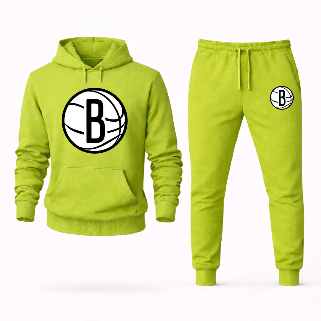 Brooklyn Nets Hoodie and Joggers Set - Lime Green