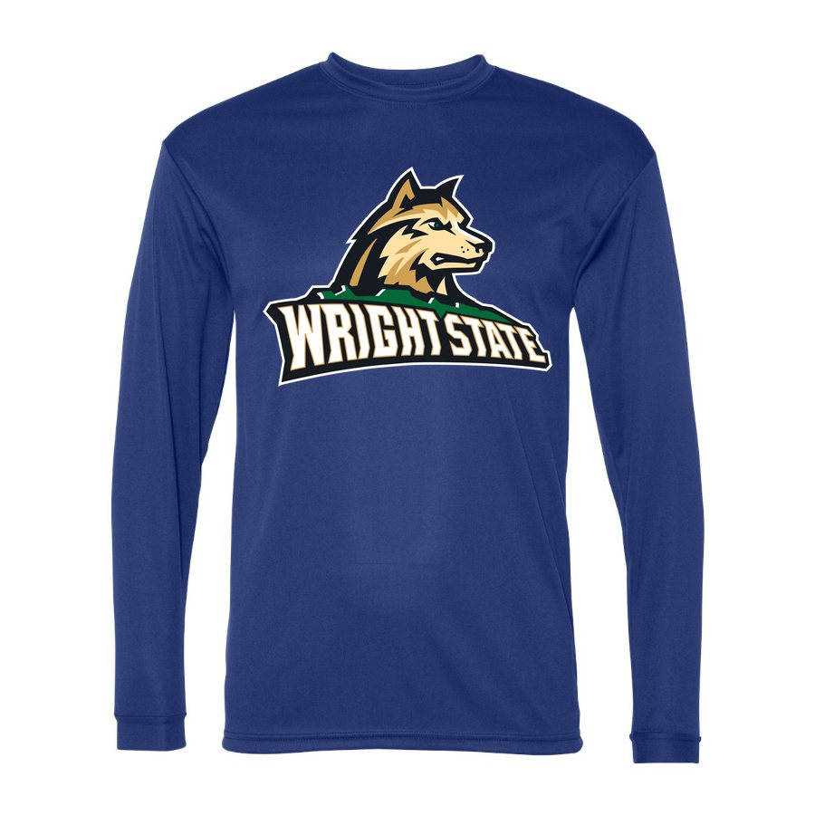 Men's Wright State Raiders Polyester Long Sleeve T-Shirt - Royal Blue
