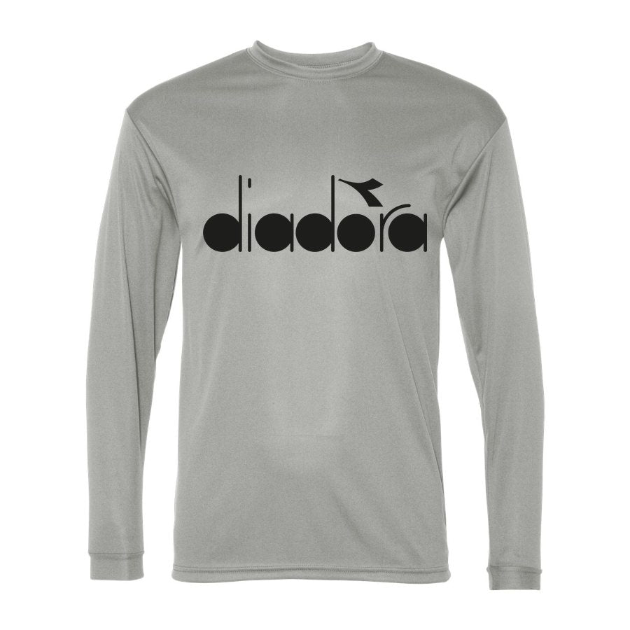 Men's Diadora Polyester Long Sleeve T-Shirt - Silver