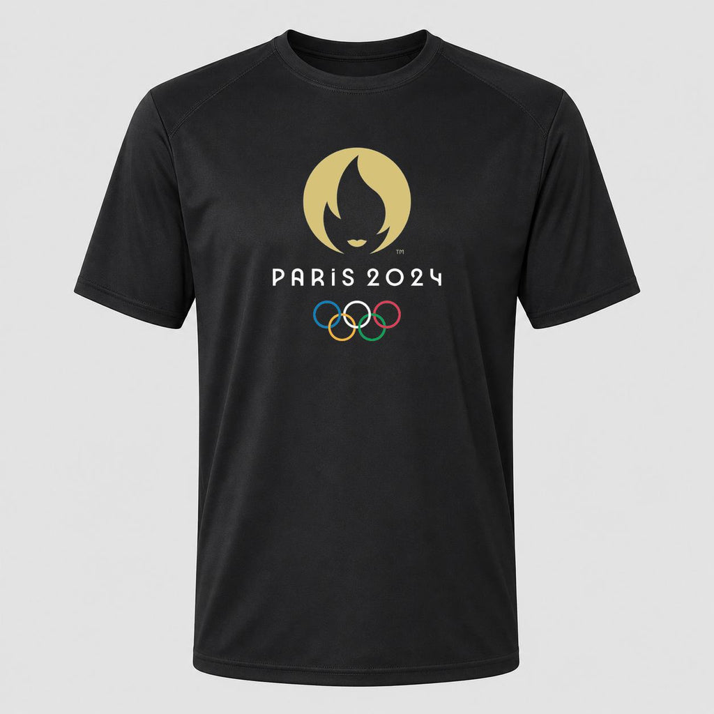 Men's Olympics 2024 Paris White Performance T-Shirt - Black