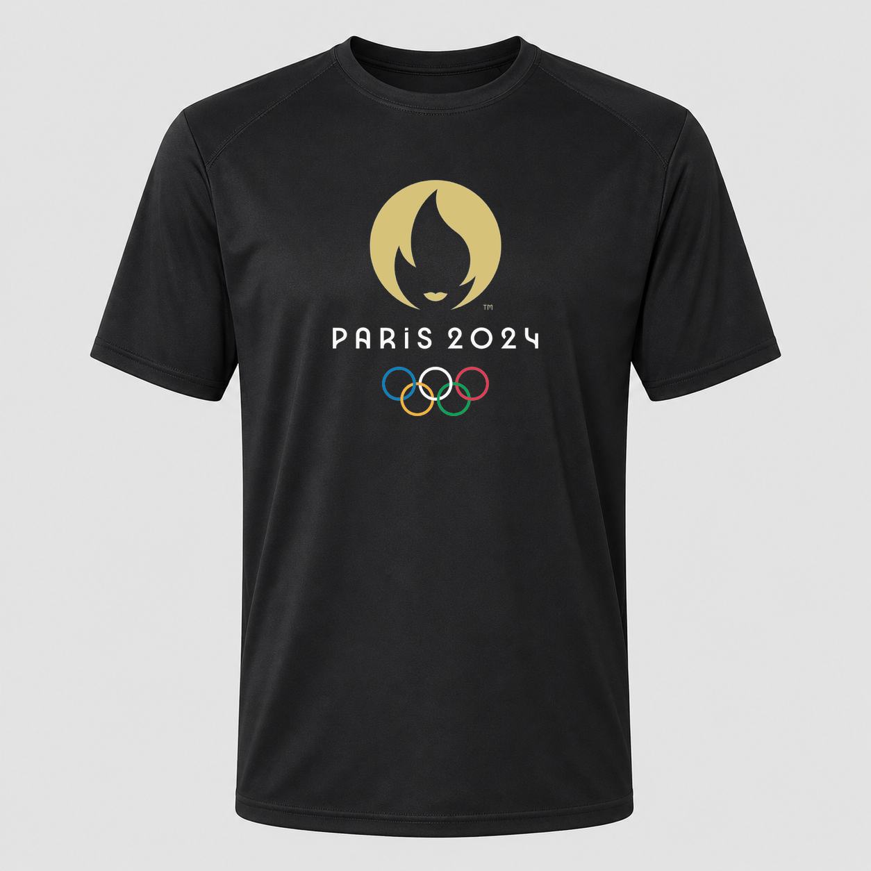 Men's Olympics 2024 Paris White Performance T-Shirt - Black