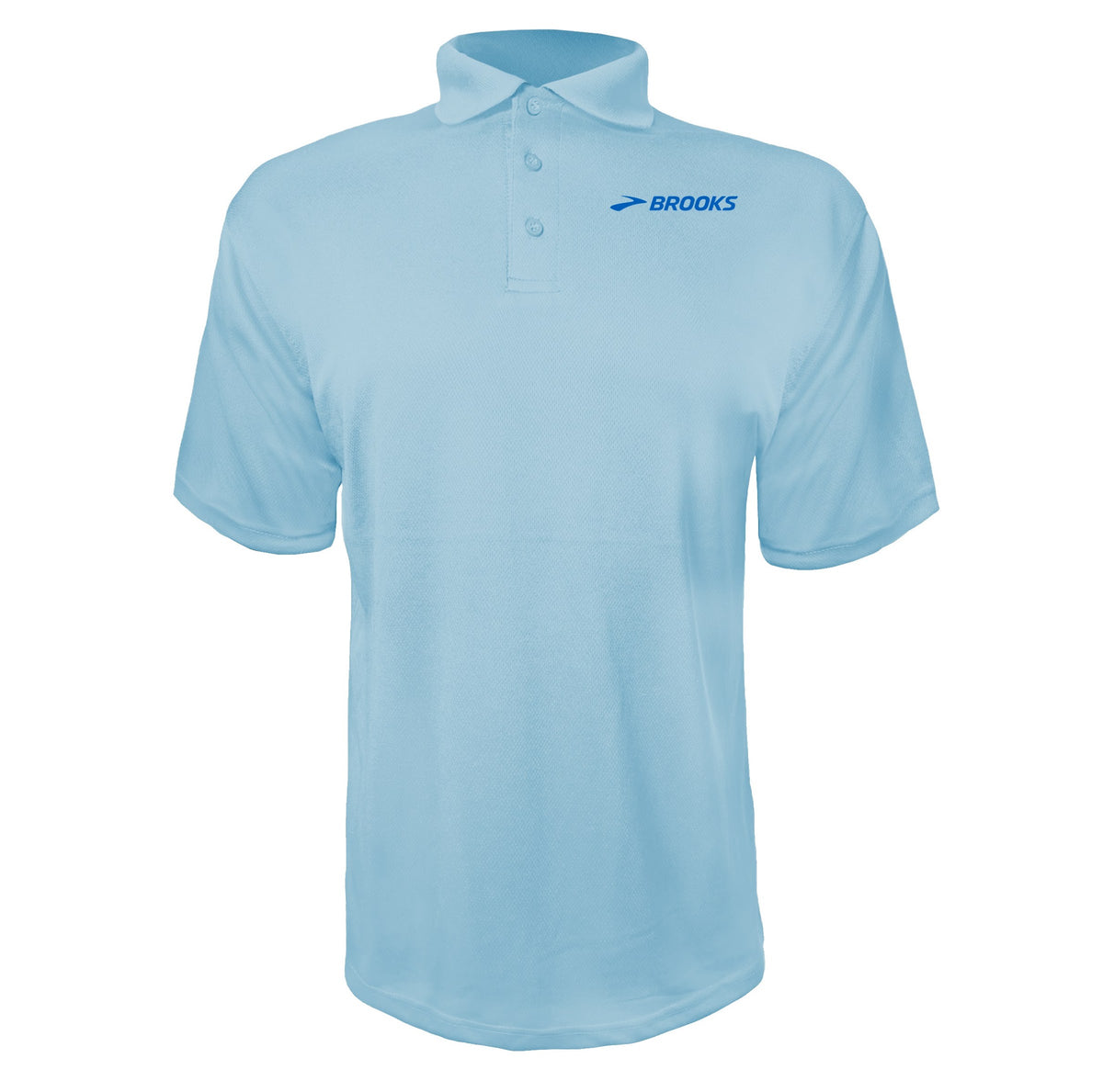 Brooks men's polyester polo in Sky Blue