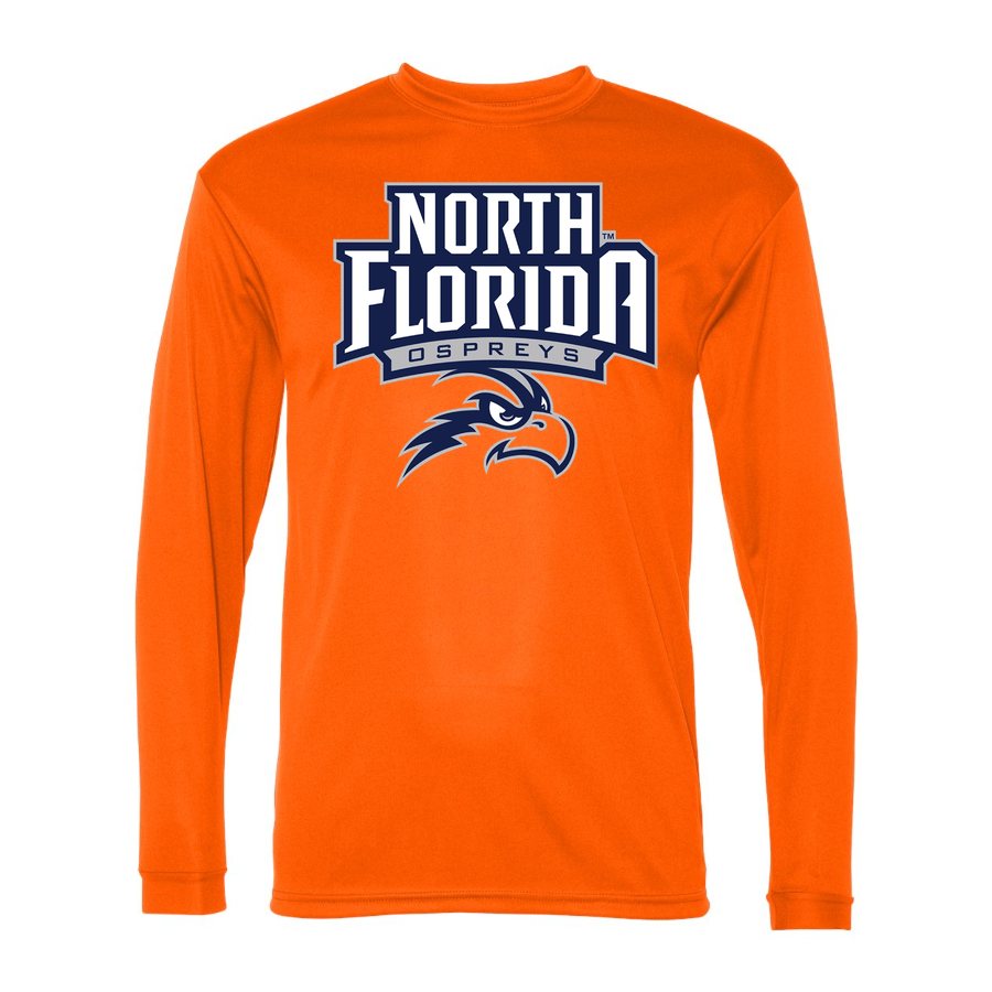 Men's UNF Ospreys Polyester Long Sleeve T-Shirt - Safety Orange