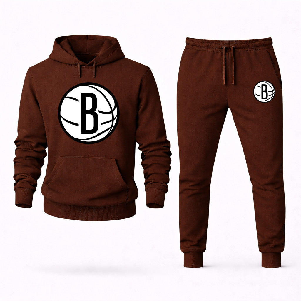 Brooklyn Nets Hoodie and Joggers Set - Brown