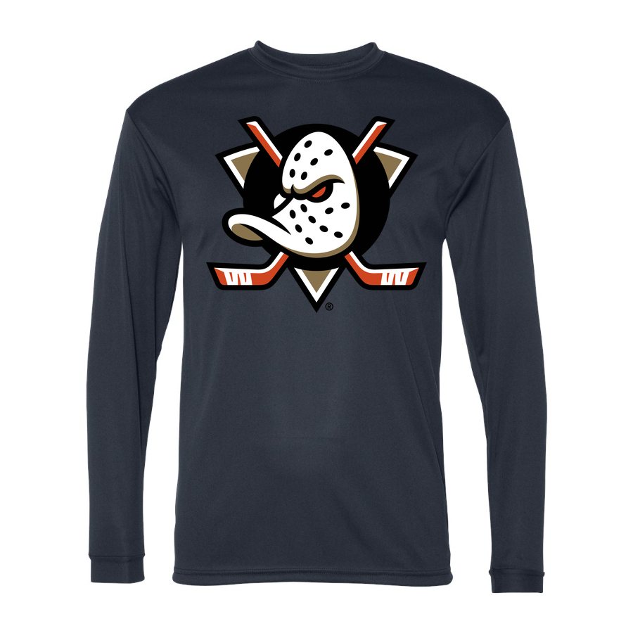 Men's Anaheim Ducks Polyester Long Sleeve T-Shirt - Navy