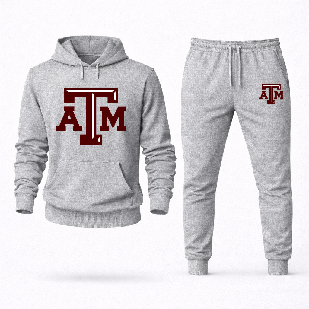 Texas A&M University Hoodie and Joggers Set - Grey