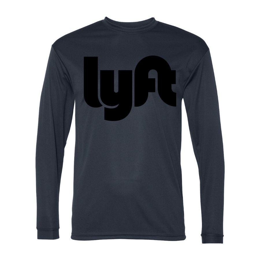 Men's Lyft black Polyester Long Sleeve T-Shirt - Navy