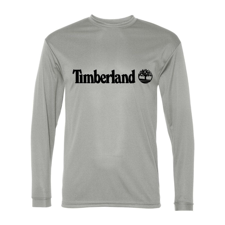Men's Timberland Polyester Long Sleeve T-Shirt - Silver