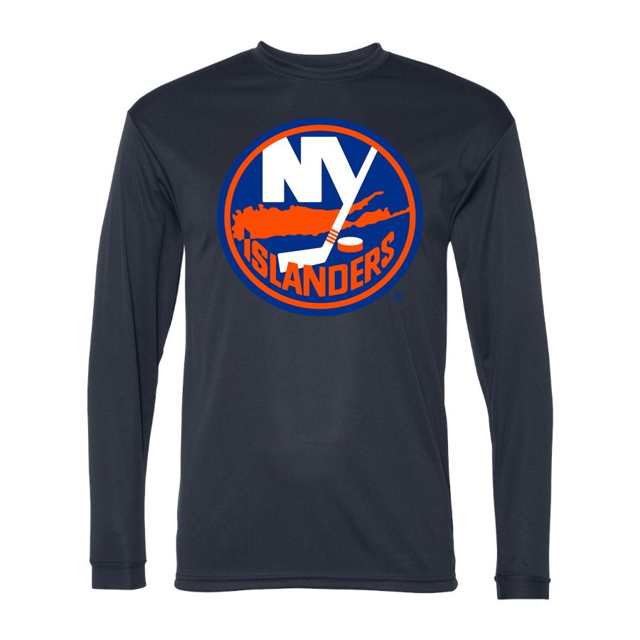 Men's New York Islanders Polyester Long Sleeve T-Shirt - Navy