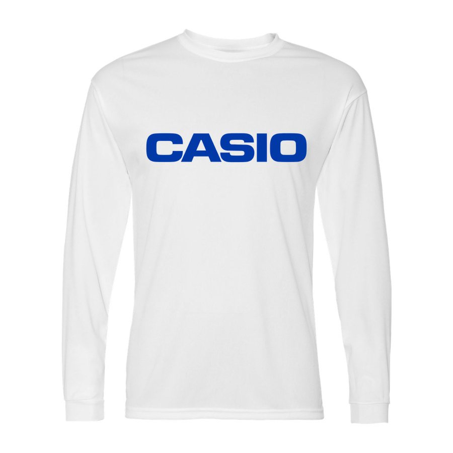 Men's Casio Polyester Long Sleeve T-Shirt - White