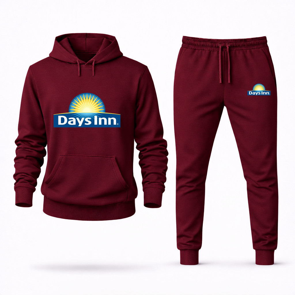 Days Inn Hoodie and Joggers Set - Burgundy