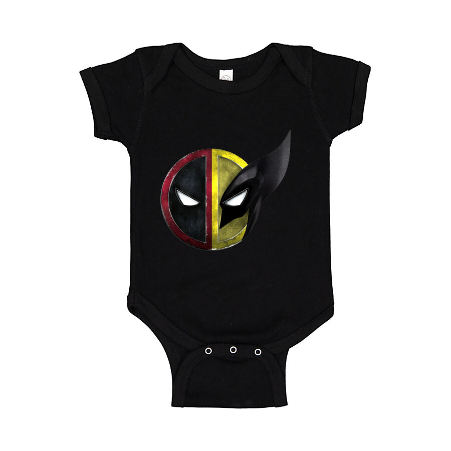 Deadpool & Wolverine Baby Romper Onesie - Black
