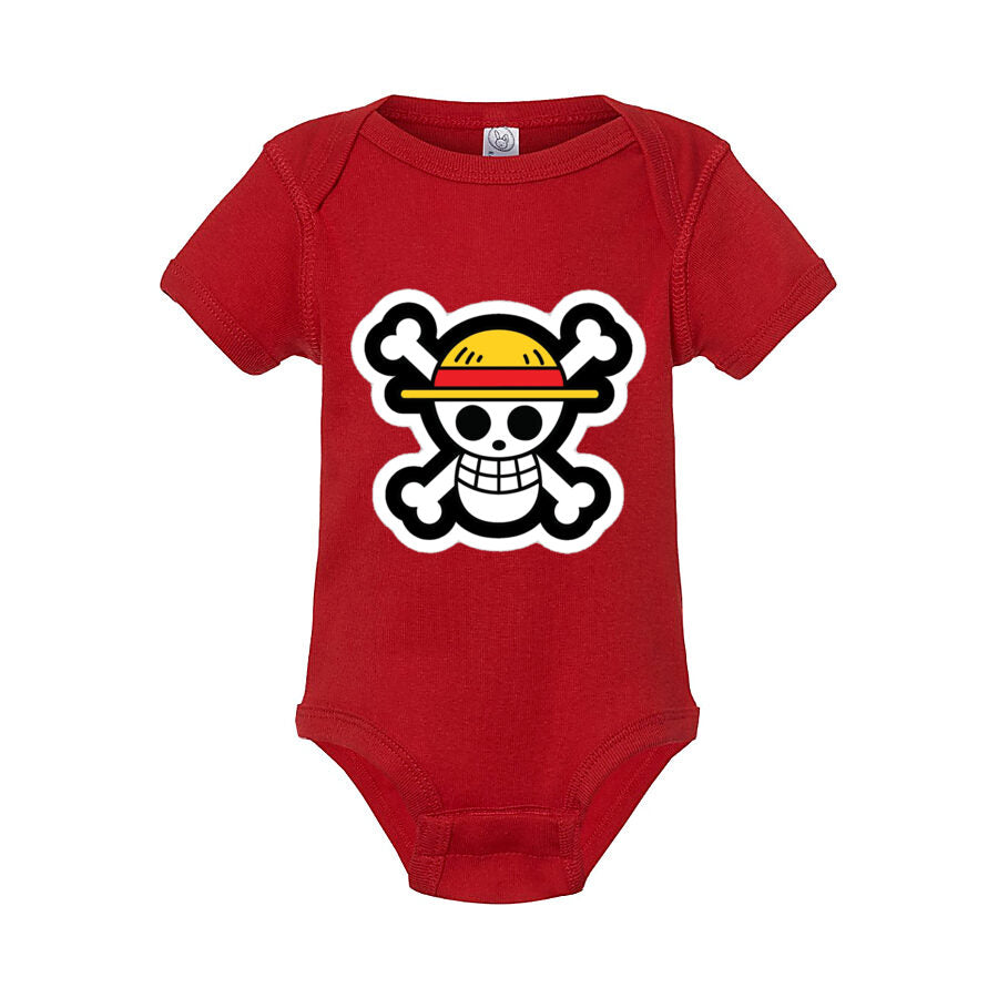 Straw Hat Luffy Baby Romper Onesie - Red