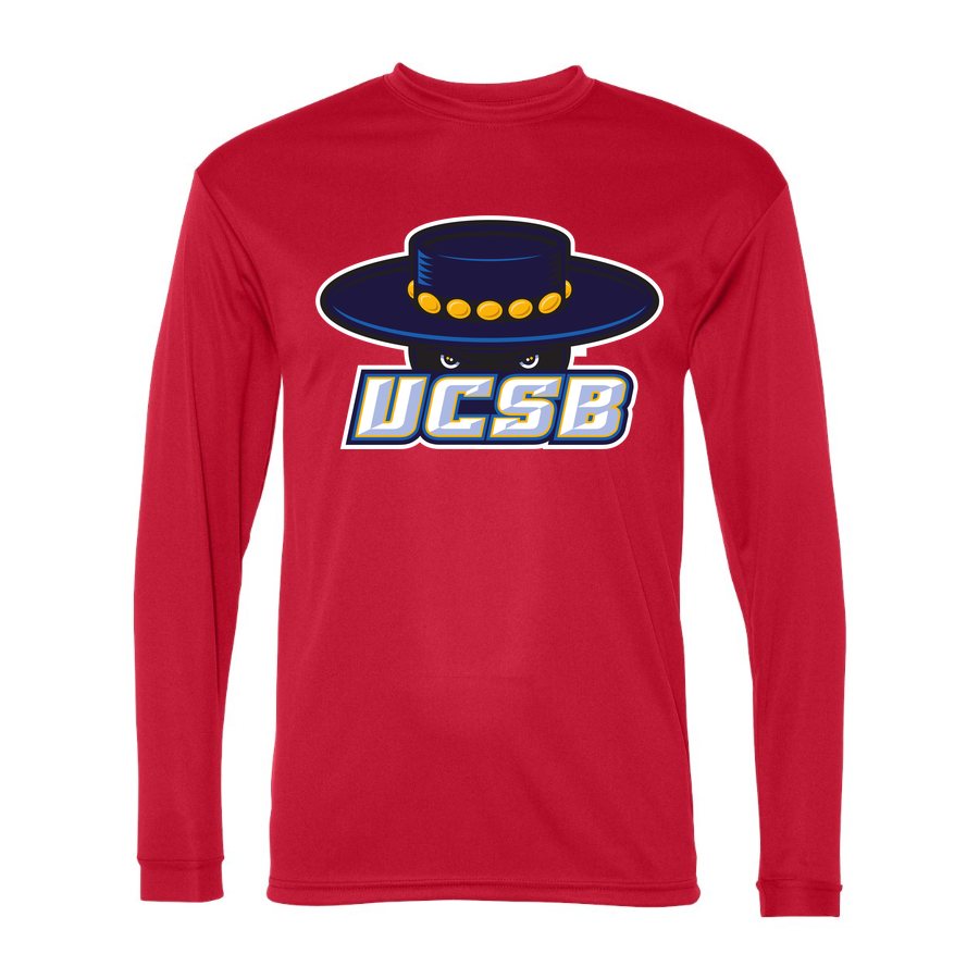 Men's UCSB Gauchos Polyester Long Sleeve T-Shirt - Red