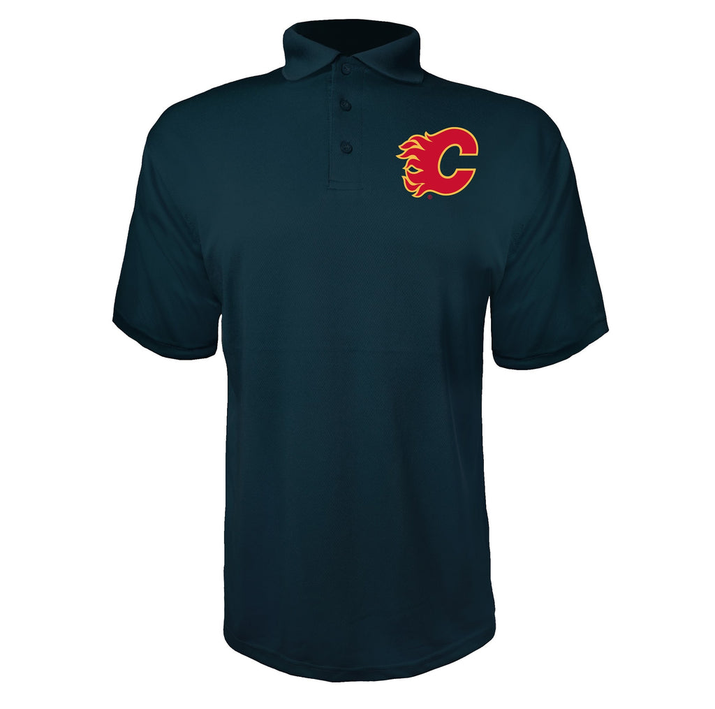 Calgary Flames Navy polyester polo