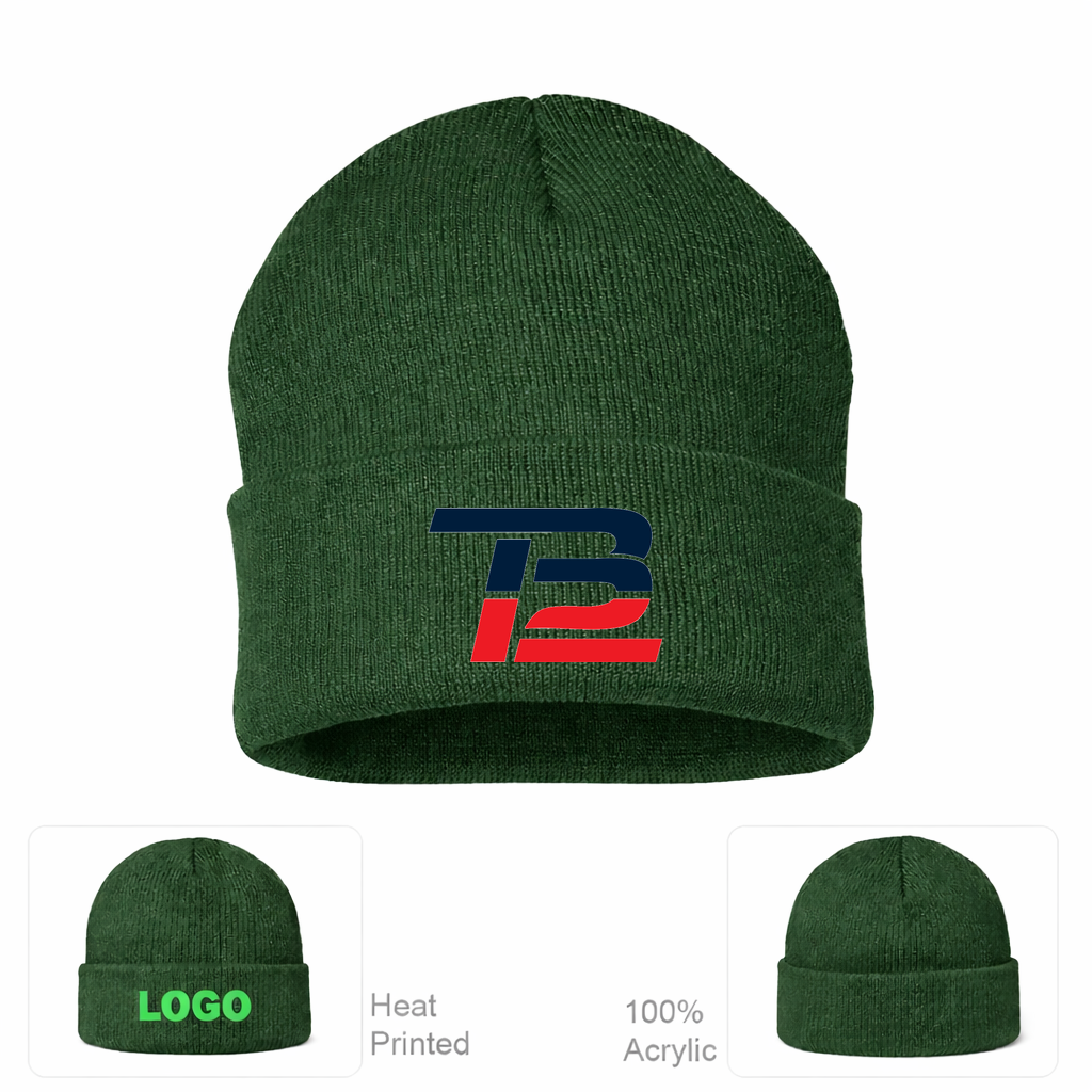 Tom Brady 12 Beanie Hat - Forest Green