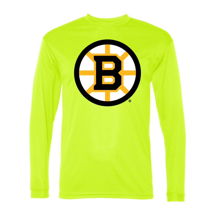 Men's Boston Bruins Polyester Long Sleeve T-Shirt - Safety Yellow