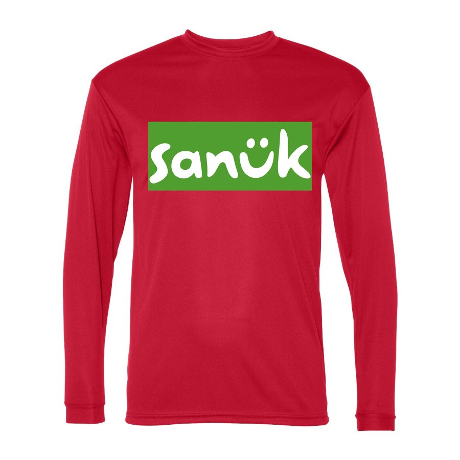 Men's Sanuk Polyester Long Sleeve T-Shirt - Red