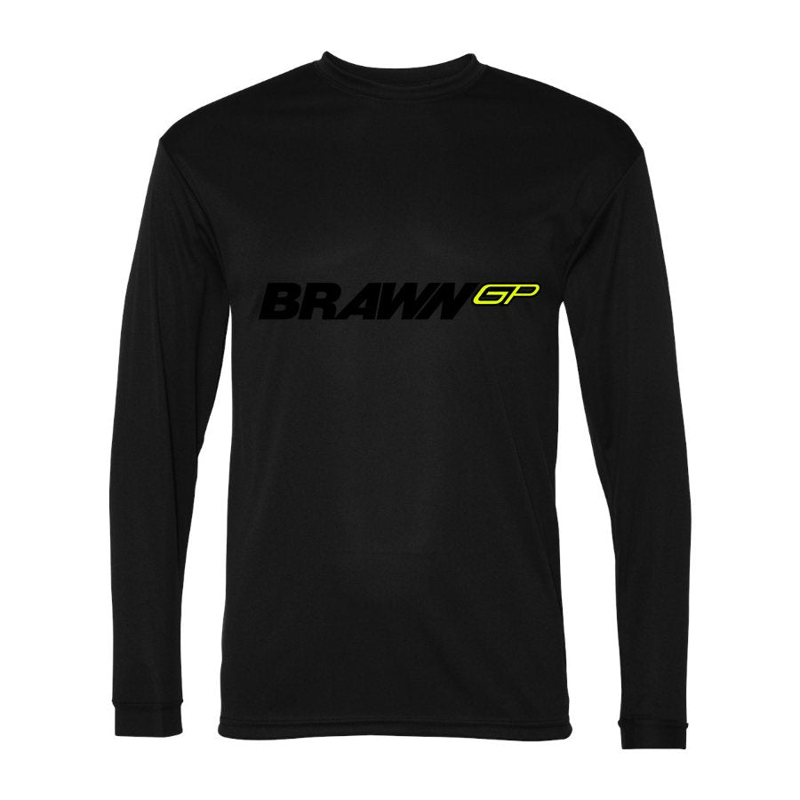 Men's Brawn GP Polyester Long Sleeve T-Shirt - Black