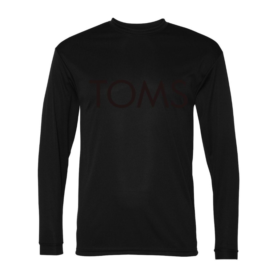 Men's Toms Polyester Long Sleeve T-Shirt - Black