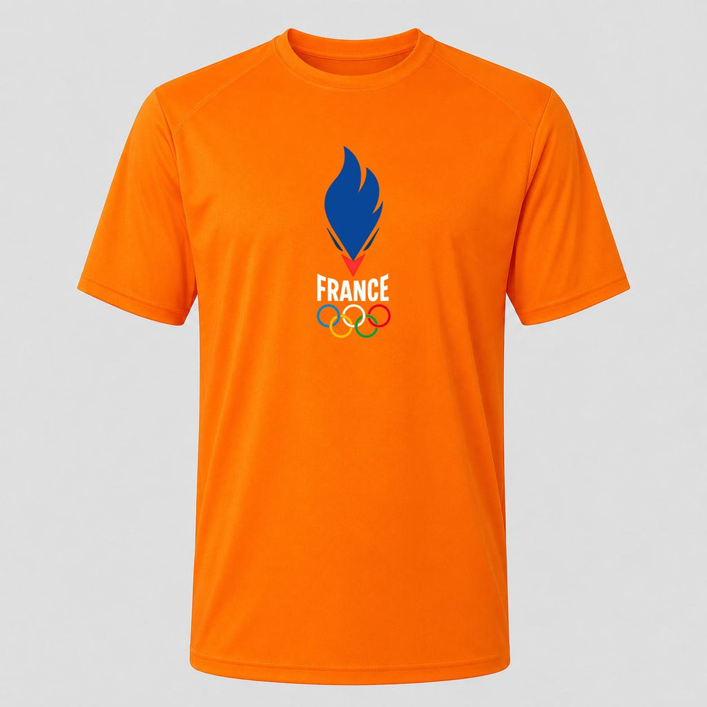 Men's France 2024 White Performance T-Shirt - Orange